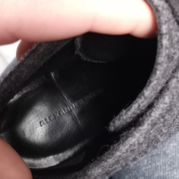 ALEXANDER WANG Charcoal Gray Wool Platform Ankle Boots - Picture 7 of 10